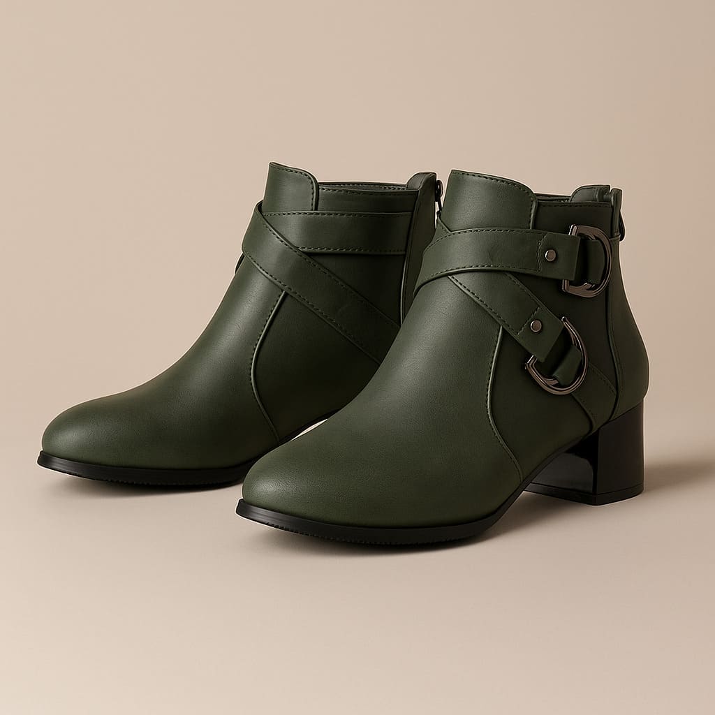 Women's Heeled Ankle Boots with Buckle Strap™ – Eleganter Komfort für stilvolle Auftritte
