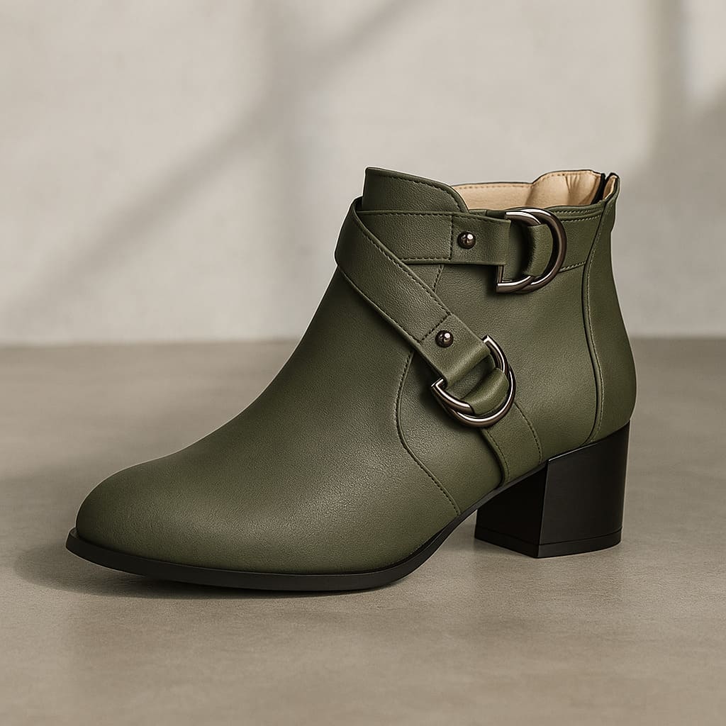 Women's Heeled Ankle Boots with Buckle Strap™ – Eleganter Komfort für stilvolle Auftritte