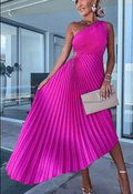 Women's One Shoulder Pleated Elegant Flowing Evening Midi Dress™ – Zeitlose Eleganz für besondere Anlässe