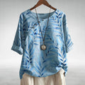 Charlotte | Casual Leaf Print Button Blouse for Women™ – Natürliche Eleganz für jeden Tag