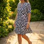 Printed V Neck Dress With Relaxed Comfortable Fit for Women™ – Müheloser Stil für jeden Anlass