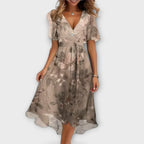 Women's Stylish Spring Wrap Midi Dress™ – Eleganter Frühlingslook mit femininer Wickeloptik