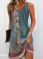 Women's Abstract Print Asymmetric Casual Sleeveless Midi Dress™ – Künstlerische Eleganz für jeden Anlass