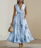 Women's Printed Sleeveless A Line Elegant Maxi Dress™ – Zeitlose Eleganz für jeden Anlass