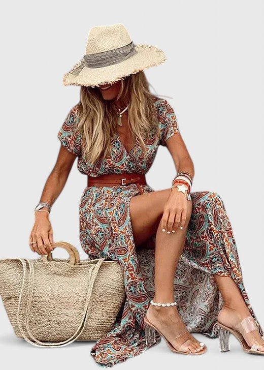 Spring Paisley Maxi Dress For Women™ – Fließende Eleganz für entspannte Frühlingstage