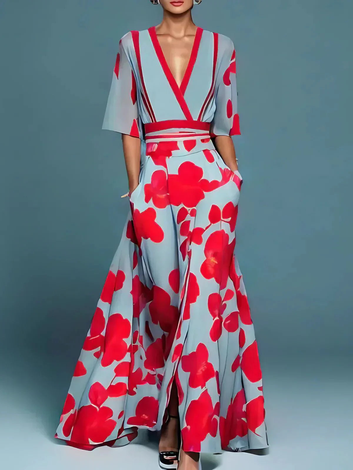 Women's Floral Printed Flowing Elegant Sleeveless Maxi Dress™ – Mühelose Eleganz für jeden Anlass