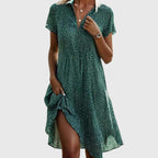 Printed Collared Midi Dress™ – Zeitloser Komfort mit elegantem Kragen-Design