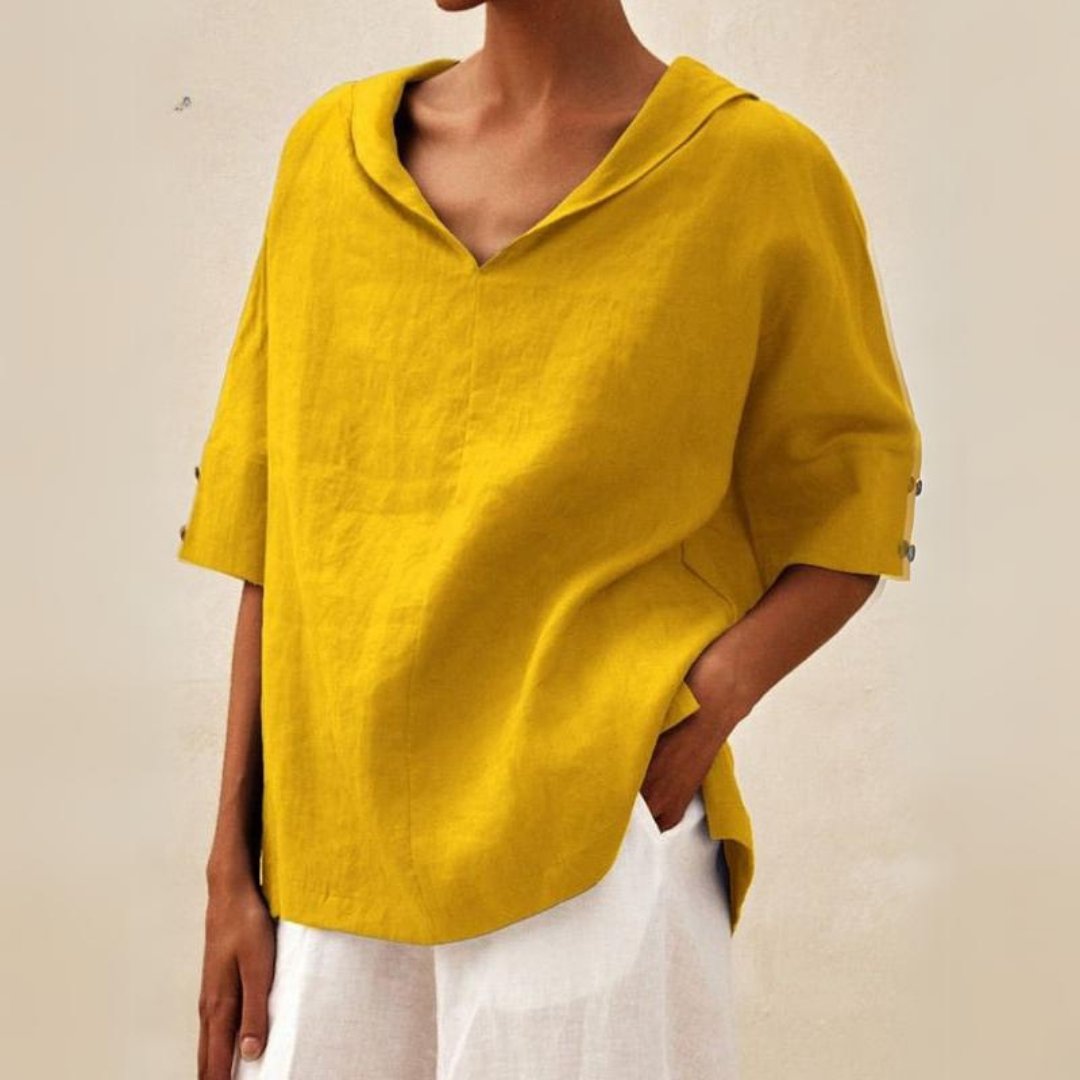 Clara | Women's Spring Relaxed V-Neck Top™ – Müheloser Komfort für jeden Tag