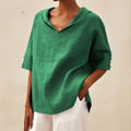 Clara | Women's Spring Relaxed V-Neck Top™ – Müheloser Komfort für jeden Tag