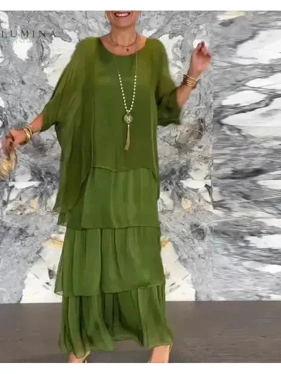 Women's Spring Layered Maxi Dress™ – Fließende Eleganz für jeden Frühlingstag