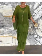 Women's Spring Layered Maxi Dress™ – Fließende Eleganz für jeden Frühlingstag