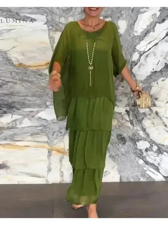 Women's Spring Layered Maxi Dress™ – Fließende Eleganz für jeden Frühlingstag