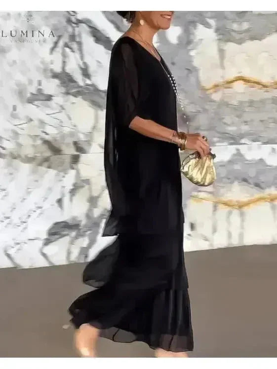 Women's Spring Layered Maxi Dress™ – Fließende Eleganz für jeden Frühlingstag