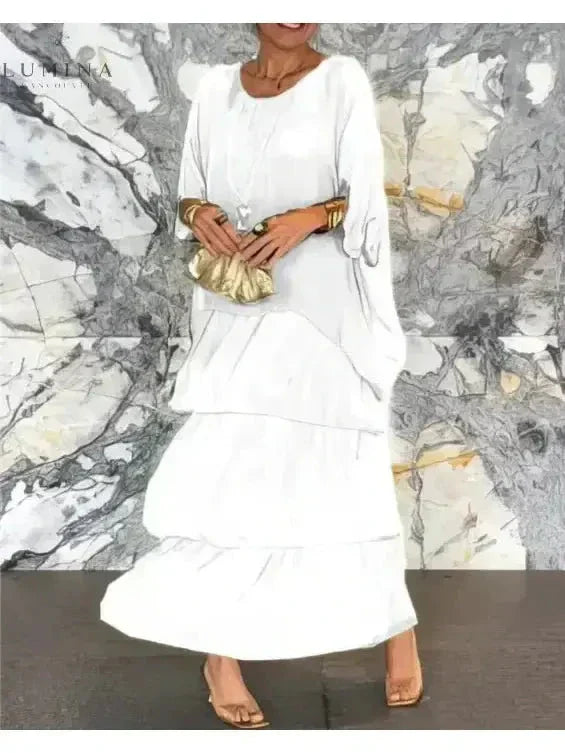 Women's Spring Layered Maxi Dress™ – Fließende Eleganz für jeden Frühlingstag