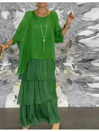 Women's Spring Layered Maxi Dress™ – Fließende Eleganz für jeden Frühlingstag
