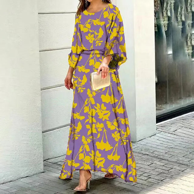 Abstract Spring Maxi Dress™ – Künstlerische Eleganz für den Frühling