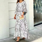 Abstract Spring Maxi Dress™ – Künstlerische Eleganz für den Frühling
