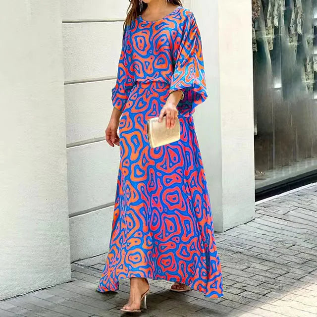 Abstract Spring Maxi Dress™ – Künstlerische Eleganz für den Frühling