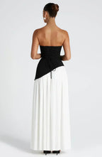 Women's Strapless Maxi Dress with High Slit and Draped Waist™ – Elegante Abendgarderobe für unvergessliche Auftritte