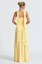 Women's Strapless Maxi Dress with High Slit and Draped Waist™ – Elegante Abendgarderobe für unvergessliche Auftritte