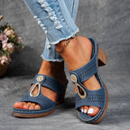 Women's Orthopedic Heeled Sandals with Buckle Strap and Cushioned Support™ – Eleganter Komfort für ganztägiges Wohlbefinden