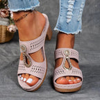 Women's Orthopedic Heeled Sandals with Buckle Strap and Cushioned Support™ – Eleganter Komfort für ganztägiges Wohlbefinden