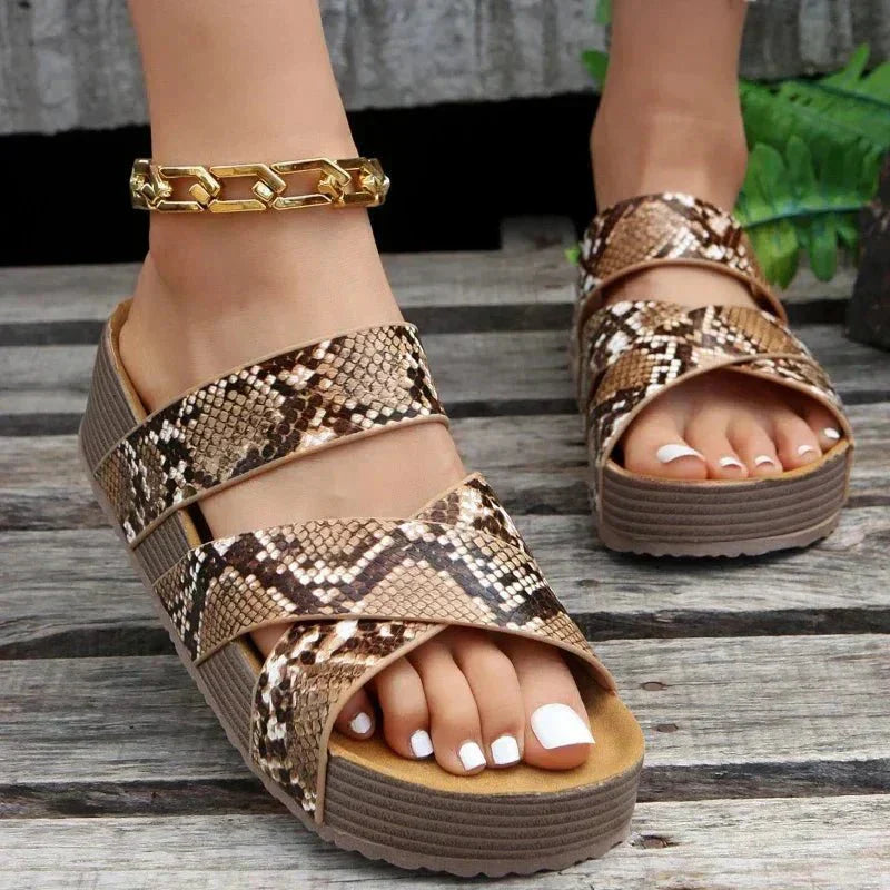 Women's Cross Strap Comfort Sandals with Platform Sole™ – Mühelose Eleganz für den ganzen Tag