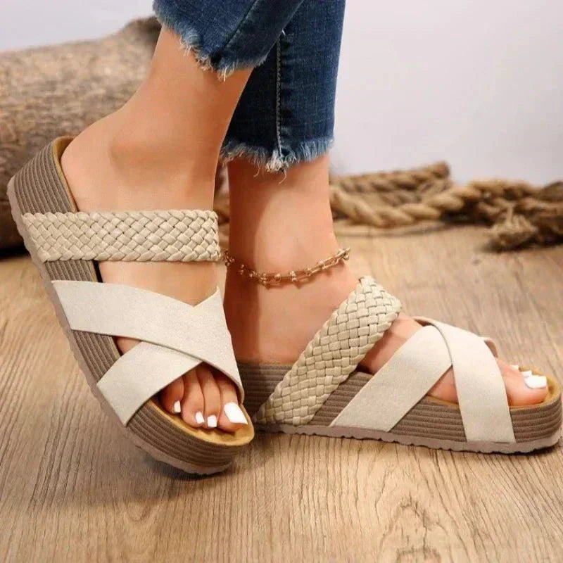 Women's Cross Strap Comfort Sandals with Platform Sole™ – Mühelose Eleganz für den ganzen Tag