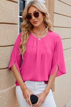 Elegant Blouse with Pleats and Petal Sleeves for Women™ – Feminine Eleganz für jeden Anlass