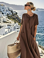 Flowy Tie-Front Maxi Dress™ – Mühelose Eleganz für jeden Anlass