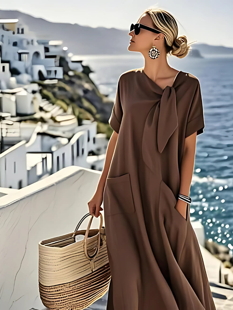 Flowy Tie-Front Maxi Dress™ – Mühelose Eleganz für jeden Anlass