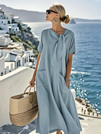 Flowy Tie-Front Maxi Dress™ – Mühelose Eleganz für jeden Anlass
