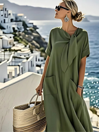 Flowy Tie-Front Maxi Dress™ – Mühelose Eleganz für jeden Anlass