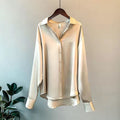 Taylor | Women's Loose Fit Button Down Satin Blouses™ – Elegante Satin-Bluse für vielseitige Anlässe