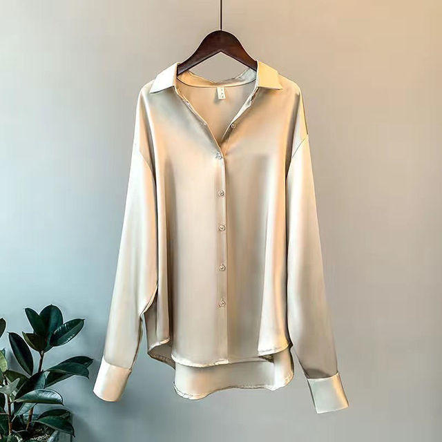 Taylor | Women's Loose Fit Button Down Satin Blouses™ – Elegante Satin-Bluse für vielseitige Anlässe