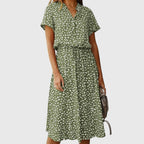 Printed Button-Front Midi Dress™ – Mühelose Eleganz für jeden Tag