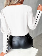 Casual V-Neck Blouse with Modern Flair for Women™ – Müheloser Stil für jeden Anlass
