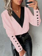 Casual V-Neck Blouse with Modern Flair for Women™ – Müheloser Stil für jeden Anlass