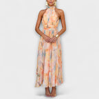 Women's Halter Neck Maxi Dress with Flowing Silhouette and Defined Waist™ – Elegante Raffinesse für besondere Momente