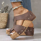 Women's Orthopedic Wedge Sandals with Front Zipper™ – Unterstützender Komfort für Ihre täglichen Schritte