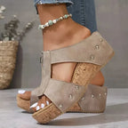 Women's Orthopedic Wedge Sandals with Front Zipper™ – Unterstützender Komfort für Ihre täglichen Schritte