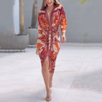 Printed V-Neck Maxi Dress™ – Elegante Silhouette mit zeitlosem Stil