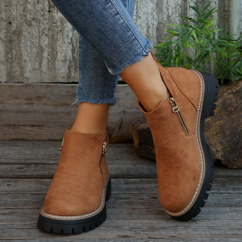 Chunky Zip Ankle Boots™ – Robuste Eleganz für den Alltag