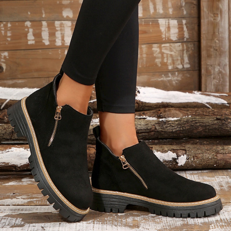Chunky Zip Ankle Boots™ – Robuste Eleganz für den Alltag