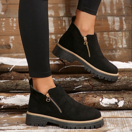 Chunky Zip Ankle Boots™ – Robuste Eleganz für den Alltag