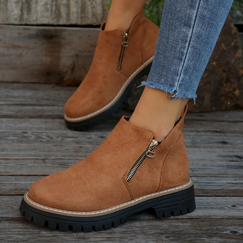 Chunky Zip Ankle Boots™ – Robuste Eleganz für den Alltag