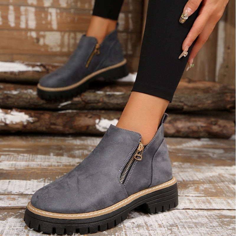Chunky Zip Ankle Boots™ – Robuste Eleganz für den Alltag