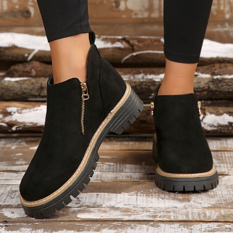 Chunky Zip Ankle Boots™ – Robuste Eleganz für den Alltag
