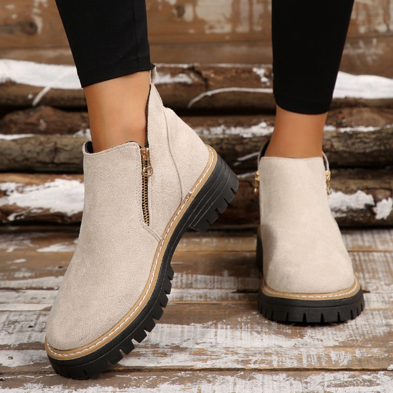 Chunky Zip Ankle Boots™ – Robuste Eleganz für den Alltag