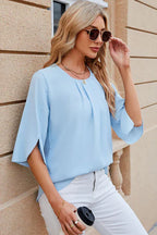 Elegant Blouse with Pleats and Petal Sleeves for Women™ – Feminine Eleganz für jeden Anlass